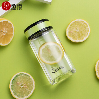 希诺单层玻璃杯女士简约便携创意时尚可爱水杯子家用办公室大容量耐热
