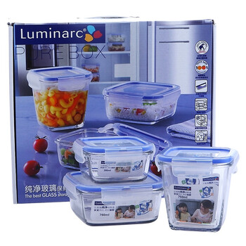 
                                        【京东超市】乐美雅（Luminarc）保鲜盒套装纯净玻璃保鲜盒正方形3件套(加深版) H9240                