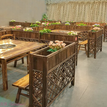 隔断花架餐厅实木防腐花槽客厅饭店户外隔离栅栏阳台装饰围栏花箱 长