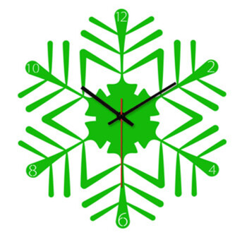 
                                        个性一百雪花 亚克力挂钟个性订制石英钟创意剪纸挂钟艺术壁钟静音                