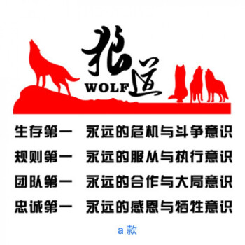 狼道 文化墙 公司团队励志墙贴 办公室装饰励志标语 墙壁贴纸 a款 大