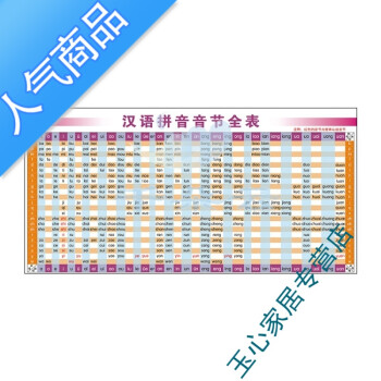 2018新款 小学常用音节全表挂图儿童一年级拼读汉语拼音音节全表字母