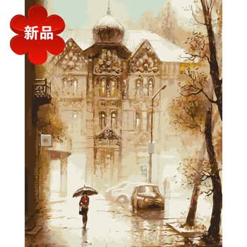 油画手绘填色油彩画客厅卧室抽象人物装饰画40*50芭蕾舞者 俄罗斯景
