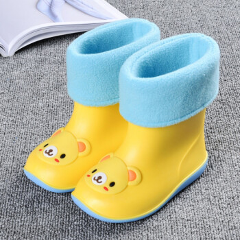 儿童雨鞋男童女童宝宝雨靴小童水鞋幼儿防滑水靴胶鞋四季通用 小黄熊