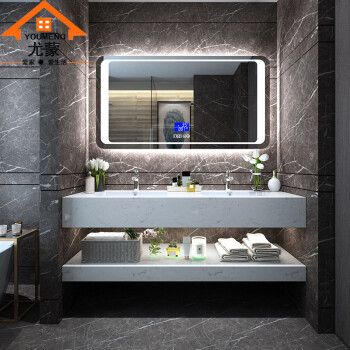 尤蒙 浴室柜组合北欧落地卫生间洗漱台蓝牙智能镜柜现代简约台上盆