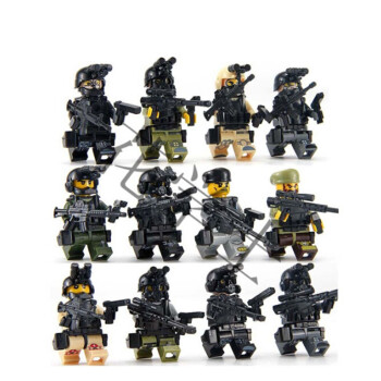 兼容乐高特警积木军事警察特种兵拼装6-8-10-12岁男孩子玩具 武装队