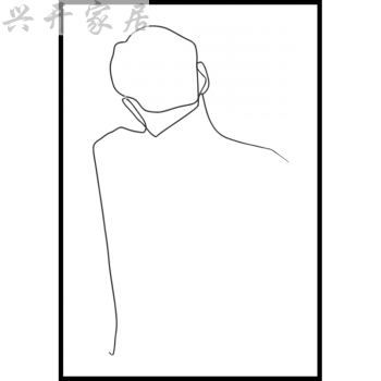 现代简约拍照背景墙挂画卧室黑白抽象人物线条ins客厅