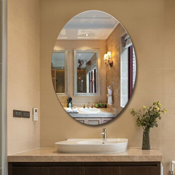 生活日用 浴室用品 茹筠 觅银 欧式浴室镜洗手镜椭圆形卫生间墙梳妆