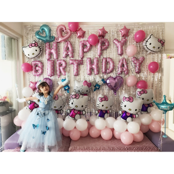 金之瑞生日布置装饰背景墙女宝宝宴会气球男孩主题儿童百日周岁派对