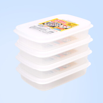 
                                                            
                                        家の物语日本进口冷冻饺子盒 4个装不粘底混沌盒冰箱食品保鲜盒 微波炉饭盒                