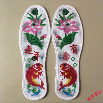 手工字绣鞋垫子的十字绣鞋垫半成品带线棉的吸汗刺绣鞋垫sn7195 连年