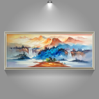 风景油画纯手绘 办公室挂画山水写意卧室抽象画 新中式客厅装饰画sn