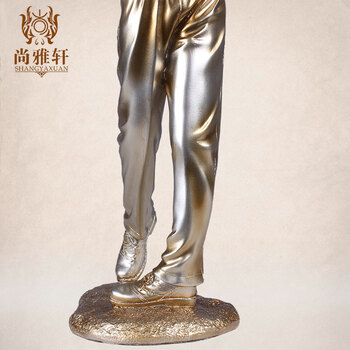 尚雅轩 打高尔夫球手人物摆件简约树脂工艺品家居创意装饰品书房摆设送礼 男款