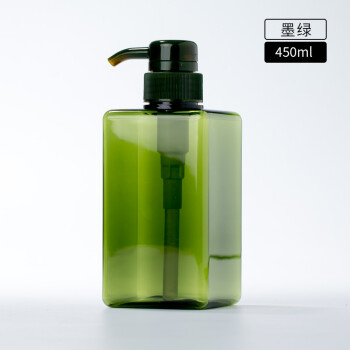 分装四方空瓶小样分装乳液按压式洗发护发素水沐浴露洗手液 绿色450ml