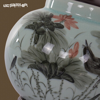 比月中式客厅卧室装饰灯床头灯婚庆台灯景德镇现代创意复古陶瓷台灯3567