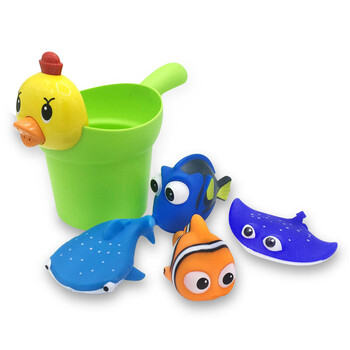 儿童浴室宝宝戏水洗澡玩具花洒男孩女孩婴儿小黄鸭洗头杯水上沙滩