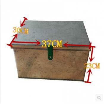 工具箱家用证件箱手工铁皮箱子超市钱箱银行收纳箱储物柜带锁扣 现货