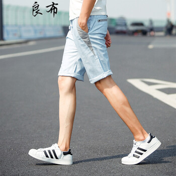 夏装新款男士棉麻短裤男亚麻裤 男五分裤大码