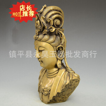 精工纯铜 观音菩萨头像 佛半身像 家居风水工艺品摆件