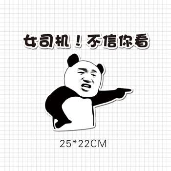 注意保持车距女司机不信你看遮划痕贴创意个性表情后