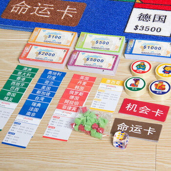 惠多 大富翁游戏棋地毯地垫 强手棋亲子玩具 大富翁游戏毯 100X130cm