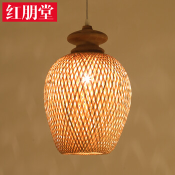 中式简约灯具餐厅吊灯东南亚吧台竹灯笼创意三