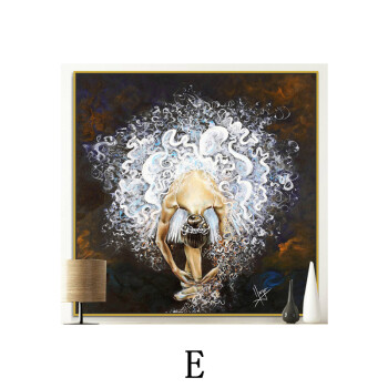 黑白人物装饰画抽象画 现代简约 个性创意艺术画客厅卧室玄关挂画 e