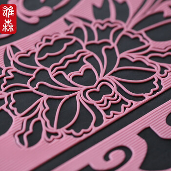 门厅玄关地垫地毯脚垫门垫 进门垫子门口防水垫防滑垫大门口垫子凤凰地垫 粉色 70cmX115cm