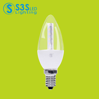 【家装节】S3S LED灯泡 超亮E14小螺口节能灯泡led尖泡拉尾蜡烛灯泡水晶灯光源 蜡烛泡白光