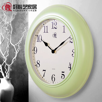好心艺 创意简约挂钟客厅静音钟表大号 超大挂钟个性钟表圆形五彩 D款