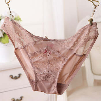 幸福无痕狐狸旗舰店性感蕾丝女士内裤 透明低腰女式内裤 三角裤底裤