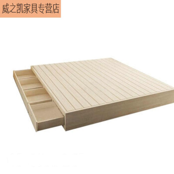 简易床木板床垫双人排骨硬板床板简约地台床双人隐形办公室松木*厚