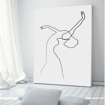 北欧风格现代简约客厅背景墙装饰画卧室挂画极简抽象人物线条ins 6 75