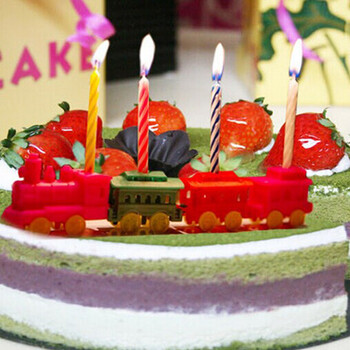 孩派 可爱小火车蜡烛 彩色卡通蜡烛 儿童生日蜡烛 火车小蜡烛