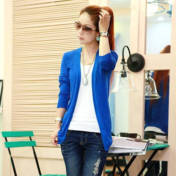 玛萨慕娜 2014秋冬款不规则<em>针织衫开衫</em> 穿上短