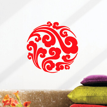 
                                        贴贴福 新年春节装饰贴店铺橱窗玻璃门贴吉祥祥云贴纸DWM25 红色                