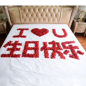 班歌 仿真玫瑰花瓣婚庆用品婚床撒花结婚婚房布置装饰花浪漫路引花撒