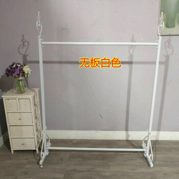 简易晾衣架落地单杆式家用卧室挂衣架室内阳台双杆凉晒置衣服架子 不