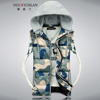 德威兰2014秋冬新款情侣款可脱帽<em>马甲</em>韩版时