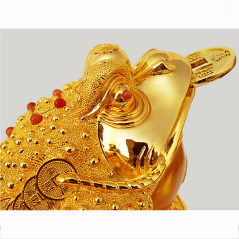 
                                                            聚善缘 金蟾招财纳福摆件 公司店铺乔迁开业礼品 三足金蝉工艺品中式摆设 大号招财纳福金蟾37*37*41cm                