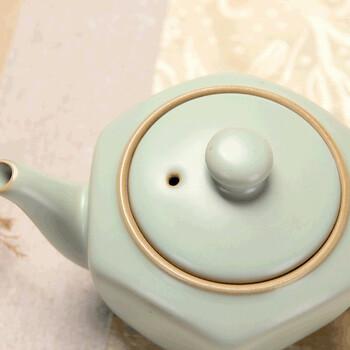 馨铭堂 六角壶汝窑茶具 鸡翅木茶盘带电热炉整套功夫茶具套装