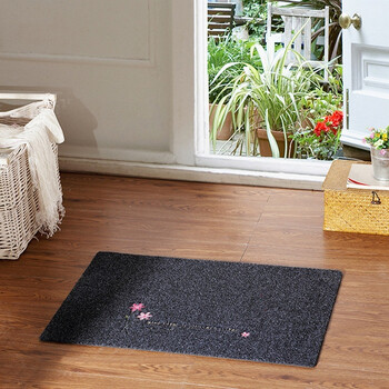 富居（FOOJO）地毯地垫 厨房卫浴门厅入门地垫脚垫50*80cm 黑灰小花