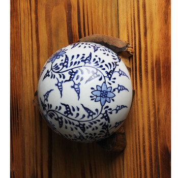 
                                                                                景德镇仿古青花瓷挂件 壁挂装饰品 中式艺术品 花插 书房装饰 LICHEN 陶瓷半球壁挂 随机发 单个                