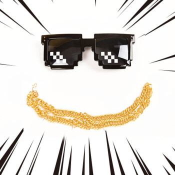 马赛克眼镜装逼八件套装b抖音道具thug life像素大佬墨镜基佬眼镜