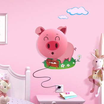 生活演异 卡通创意3D墙纸壁灯 DIY卧室床头灯 儿童宝宝创意礼物 益智墙贴壁灯 客厅壁贴 斑点狗