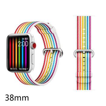 哥特斯苹果手表表带尼龙条纹编织表带适用于apple watch 1/2/3 series