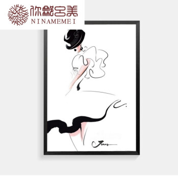 时尚女装时装模特服装店照片墙有框画创意组合美女个性装饰画挂画 31