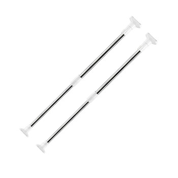 菲尔特不锈钢可伸缩浴帘杆窗帘杆衣柜撑杆 双用加厚110-200CM