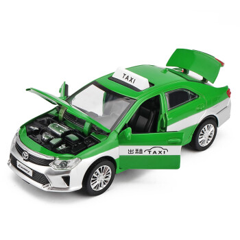 模型回力玩具车合金出租小轿车男孩儿童小汽车 丰田凯美瑞出租车 绿色