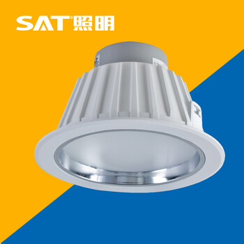 SAT照明活之彩系列一体化压铸LED筒灯过道办公室学校商场基础照明开孔125cm12W凹面 哑白 4000K暖白光